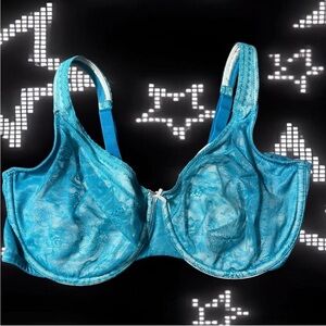 Cacique Blue Balconette Lace Bra
